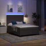 Letto a Sorgente LED Grigio chiaro e bianco 140 x 190 cm