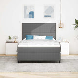 Letto a Sorgente LED Grigio chiaro e bianco 140 x 200 cm