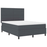 Letto a Sorgente LED Grigio Scuro e Bianco 160 x 200 cm