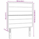 Testiera Altezza regolabile Manuale Grigio scuro 100 cm Tessuto