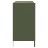 Credenza Verde Oliva 135x39x73,5 cm Acciaio Laminato a Freddo