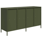 Credenza Verde Oliva 135x39x73,5 cm Acciaio Laminato a Freddo