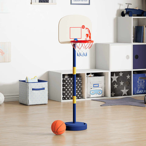 Stand da Basket con Palla e Pompa Regolabile Altezza 90/121 cm