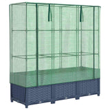 Letto Rialzato con Copertura Serra Effetto Rattan 120x40x138 cm