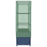 Letto Rialzato con Copertura Serra Effetto Rattan 120x40x138 cm