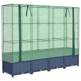 Letto rialzato con copertura per serra effetto rattan 160x40x138 cm