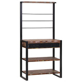 Scaffale da cucina Multicolore e nero 80 x 40 x 160 cm