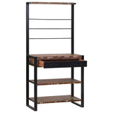 Scaffale da cucina Multicolore e nero 80 x 40 x 160 cm