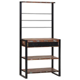 Scaffale da cucina Multicolore e nero 80 x 40 x 160 cm