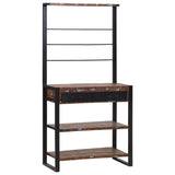 Scaffale da cucina Multicolore e nero 80 x 40 x 160 cm