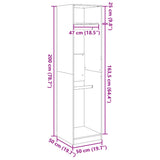 Armadio Bianco 50x50x200 cm in Legno truciolato