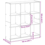 Libreria Rovere Artigianale 102x32x108 cm in Legno truciolato