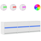 Mobile Porta TV con LED Bianco 180x34x50cm in Truciolato