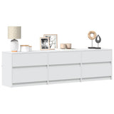 Mobile Porta TV con LED Bianco 180x34x50cm in Truciolato