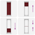 Tenda Plissettata Rosso Bordeaux 65x200 cm Larghezza Tessuto