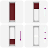 Tenda Plissettata Rosso Bordeaux 65x200 cm Larghezza Tessuto