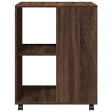 Tavolino con Ruote Rovere Marrone 55x60x78 cm in Truciolato