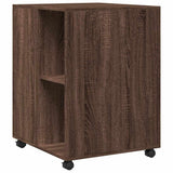 Tavolino con Ruote Rovere Marrone 55x60x78 cm in Truciolato