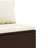 Set Divani da Giardino 5 pz con Cuscini Marrone in Polyrattan