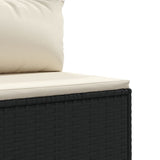 Set Mobili da Giardino 6 pz con Cuscini in Polyrattan Nero