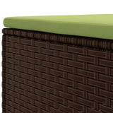 Set Mobili da Giardino 4 pz con Cuscini in Polyrattan Marrone