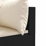 Set Divani da Giardino 5 pz con Cuscini Nero in Polyrattan