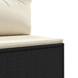 Set Divani da Giardino 5 pz con Cuscini Nero in Polyrattan