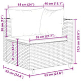 Set Mobili da Giardino 6pz con Cuscini in Polyrattan Marrone