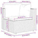 Set Mobili da Giardino 6pz con Cuscini in Polyrattan Marrone