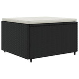 Set Salotto da Giardino con Cuscini 7pz Nero Polyrattan