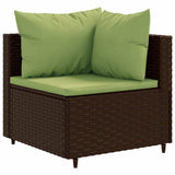 Set Divani da Giardino 8 pz con Cuscini in Polyrattan Marrone
