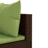Set Divani da Giardino 8 pz con Cuscini in Polyrattan Marrone