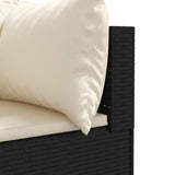 Set Mobili da Giardino 6 pz con Cuscini in Polyrattan Nero