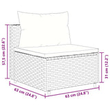 Set Divani da Giardino 7 pz con Cuscini in Polyrattan Grigio