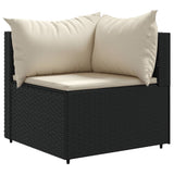 Set Divani da Giardino 9 pz con Cuscini Nero in Polyrattan