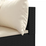 Set Divani da Giardino 9 pz con Cuscini Nero in Polyrattan