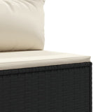 Set Divani da Giardino 9 pz con Cuscini Nero in Polyrattan