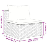Set Divani da Giardino 9 pz con Cuscini Nero in Polyrattan