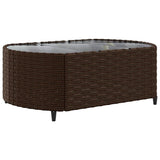 Set Divano da Giardino 5 pz con Cuscini Marrone in Polyrattan