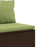 Set Divano da Giardino 5 pz con Cuscini Marrone in Polyrattan