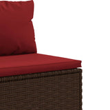 Set Divano da Giardino 6 pz con Cuscini Marrone in Polyrattan