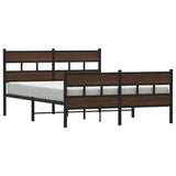 Giroletto senza Materaso in Metallo Rovere Marrone 150x200 cm