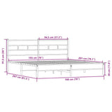 Giroletto senza Materaso in Metallo Rovere Sonoma 193x203 cm