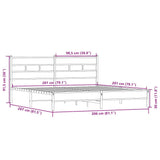 Giroletto senza Materaso in Metallo Rovere Sonoma 200x200 cm