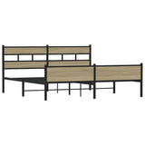 Giroletto senza Materaso in Metallo Rovere Sonoma 180x200 cm