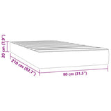 Materasso a Molle Insacchettate Rigidità Media Blu Scuro 80x210x20 cm in Velluto