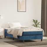 Materasso a Molle Insacchettate Rigidità Media Blu Scuro 80x210x20 cm in Velluto