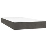 Materasso a Molle Insacchettate Rigidità Media Grigio Scuro 100x210x20 cm in Velluto