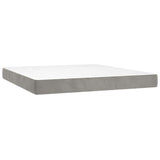 Materasso a Molle Insacchettate Rigidità Media Grigio Chiaro 160x220x20 cm in Velluto