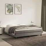Materasso a Molle Insacchettate Rigidità Media Grigio Chiaro 160x220x20 cm in Velluto